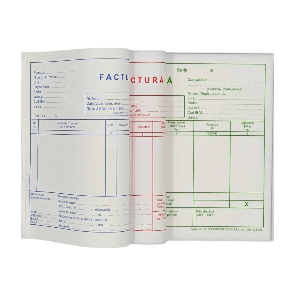 facturi a5 cu tva autocopiative interior